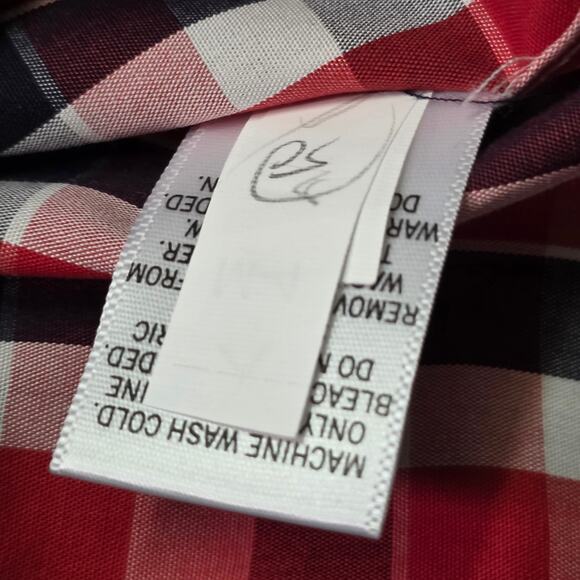 Banana Republic Non-Iron Tailored Slim Fit Crawford Check Shirt Men’s M Red - Picture 5 of 6